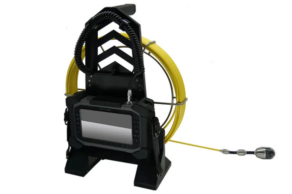 Vividia VS-4130PT All-in-One PTZ Pipe Sewer Drain Inspection Camera with 100 Ft Push-Rod Cable and 40mm Diameter Pan-Tilt-Zoom Camera and 7