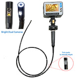 Vividia VE-4-D6915 Portable Veterinary Flexible 4-Way Articulating Video Endoscope Videoscope Borescope Inspection Camera with Replaceable Dual-Camera 6.9mm x 1.5m Long Polyethylene Probe