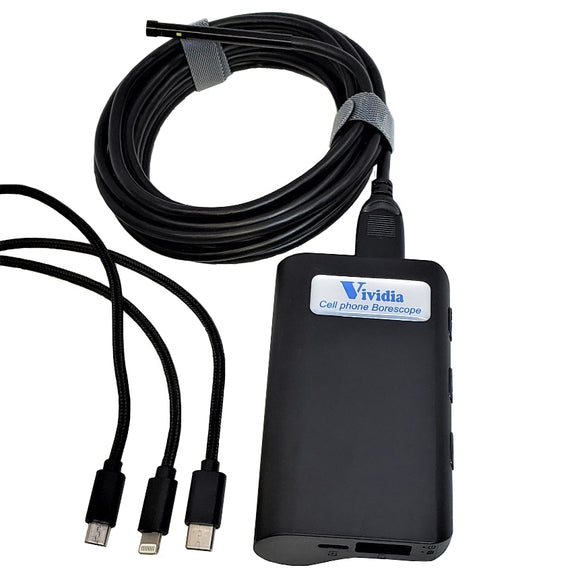 Vividia BD-5030i Dual-Camera Borescope for iPhone iPad and Android Devices with 0.19